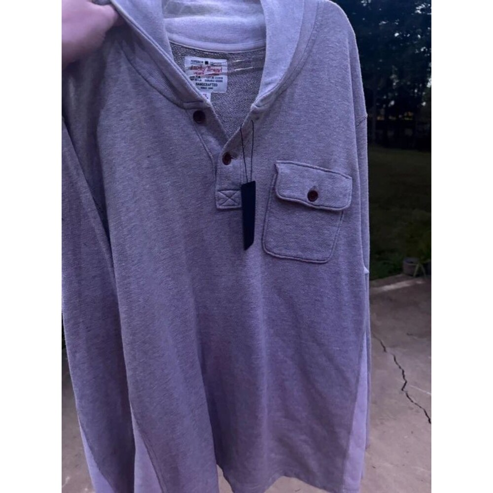 Lucky Brand Hooded Henley Sweatshirt / dusty Purple / XL